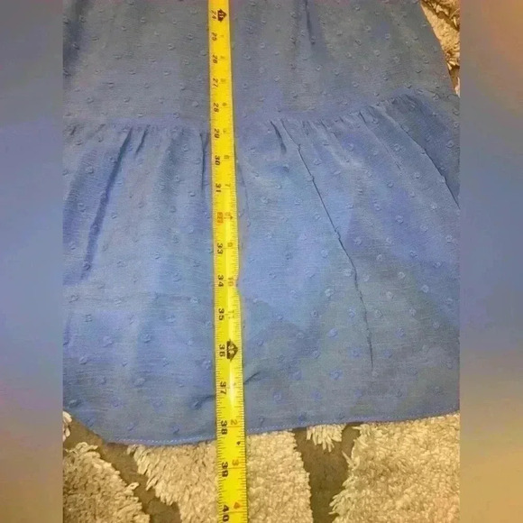 CeCe Split Neck Long Sleeve Clip Dot Tiered Babydoll Dress NEW - Picture 9 of 12